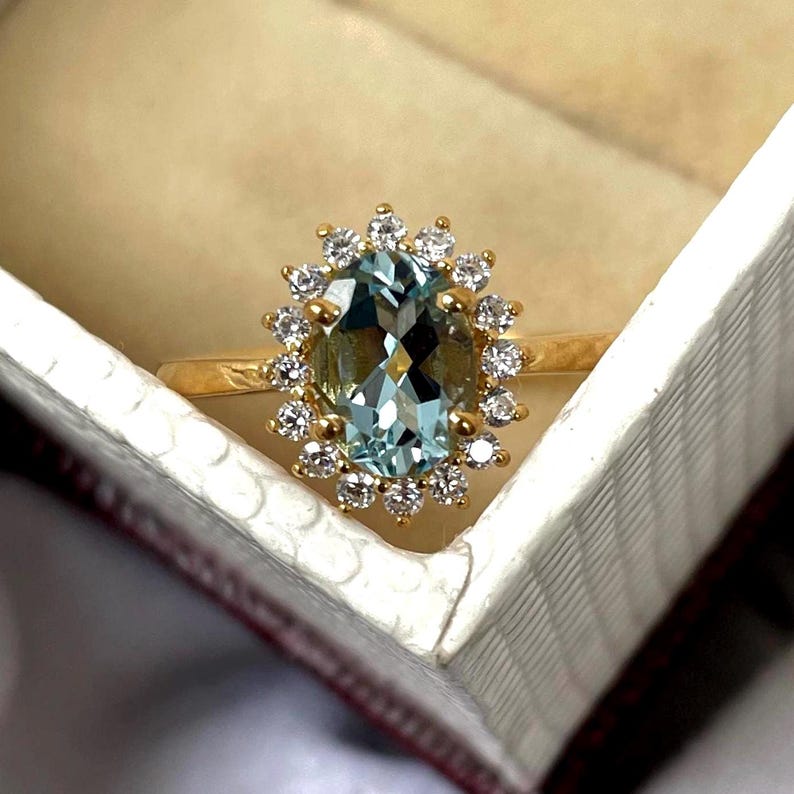 Pale blue gemstone colour range for aquamarine engagement ring inspiration