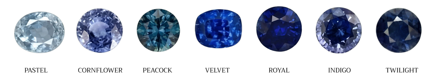 Sapphire colour varieties from pastel to twilight