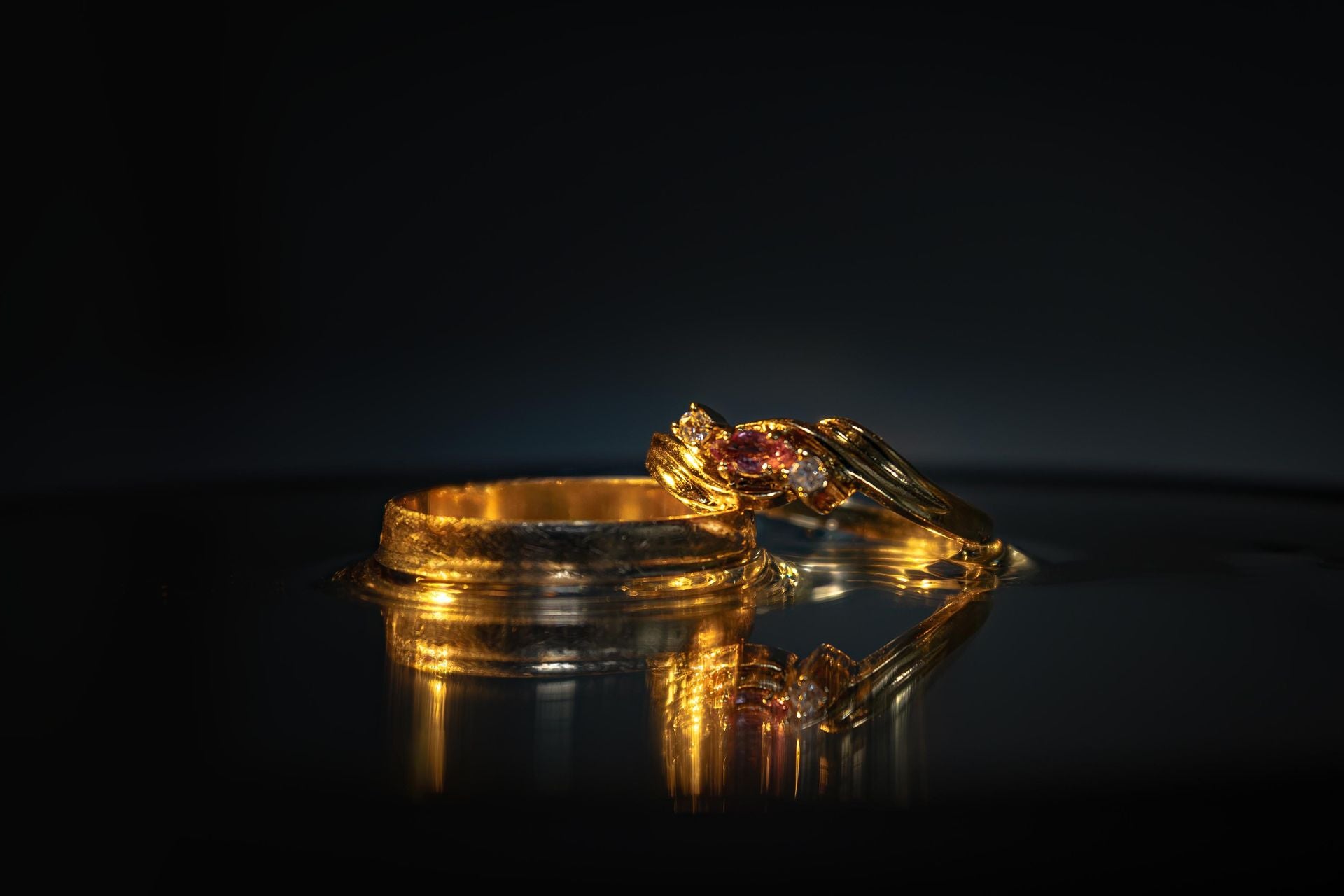 East-west engagement ring with a horizontally set elongated diamond