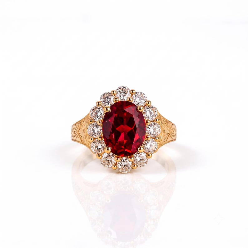 Ruby colour tones from pinkish red to deep red