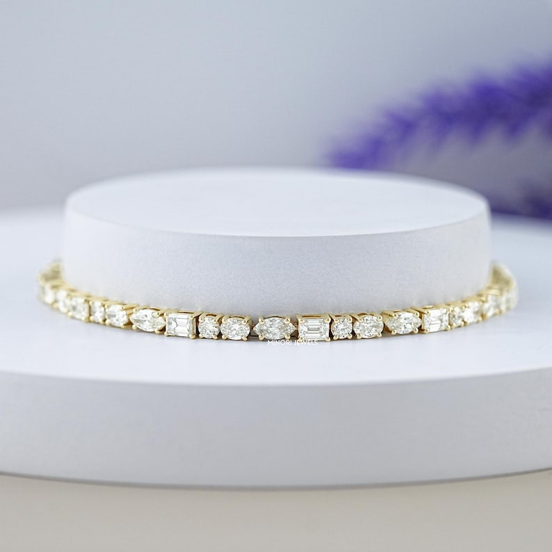 Fancy-shape or geometric tennis bracelet