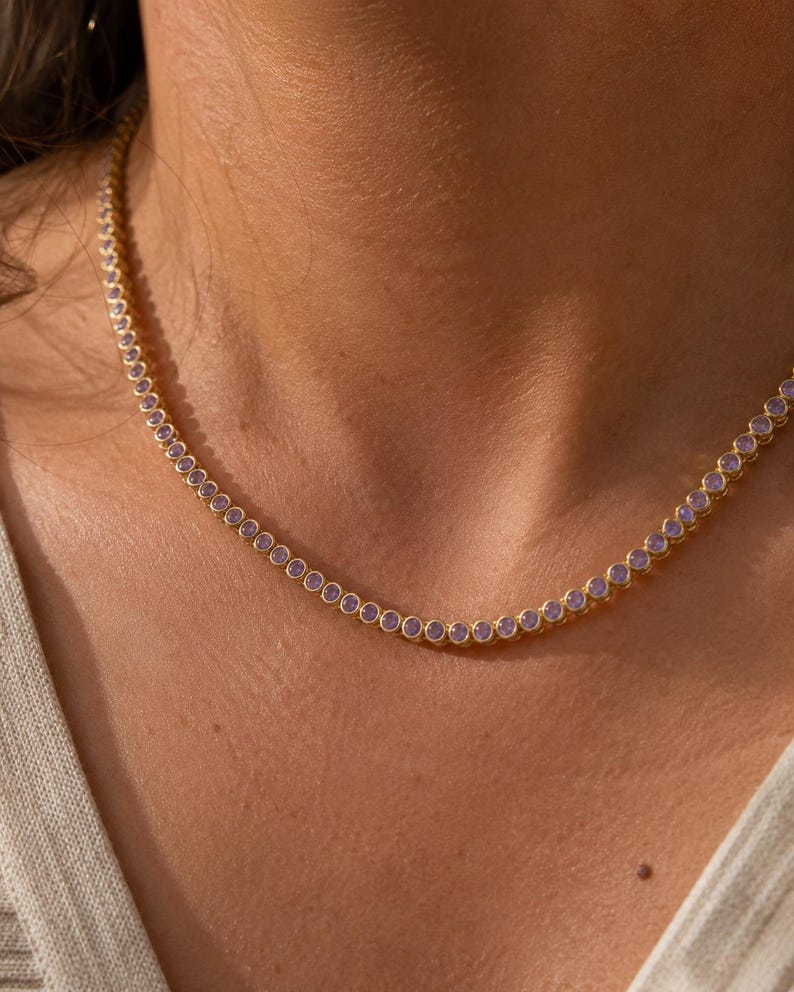 Coloured gemstone or rainbow necklace