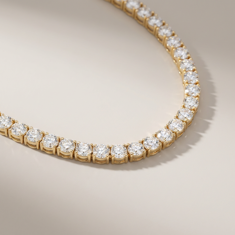Bespoke pearl and diamond necklace, 18ct yellow gold