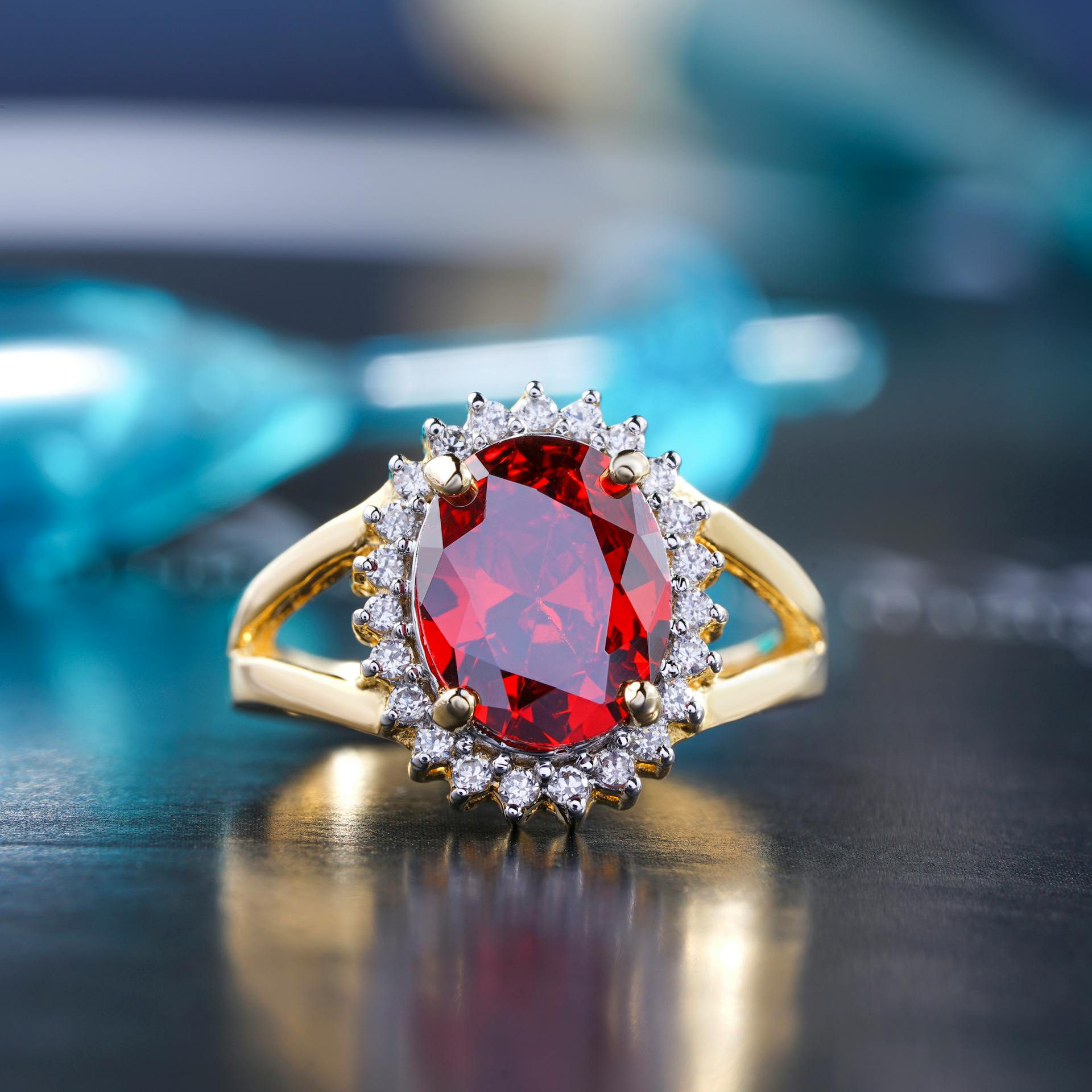 Bespoke coloured gemstone engagement ring design